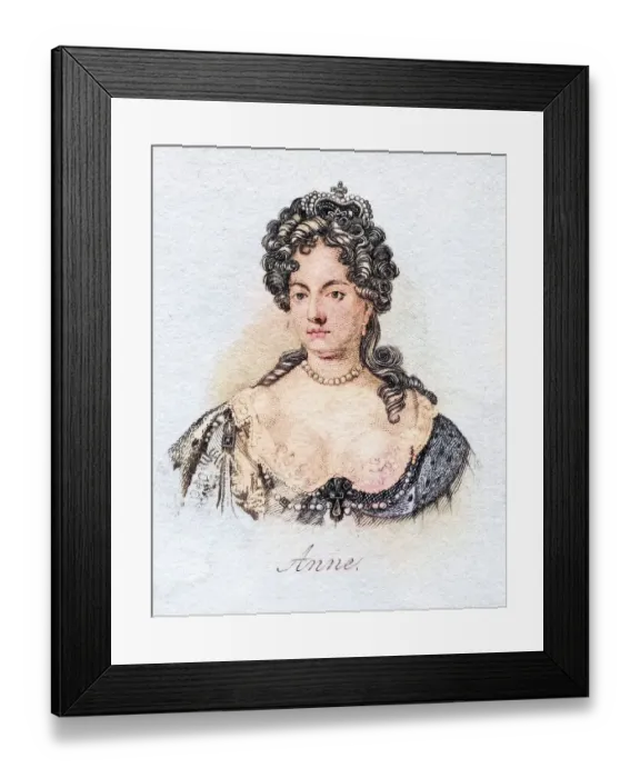 Framed Print : Queen Anne, 1665-1714, Queen of Great Britain from 1702 to 1714 Second daughter of James II