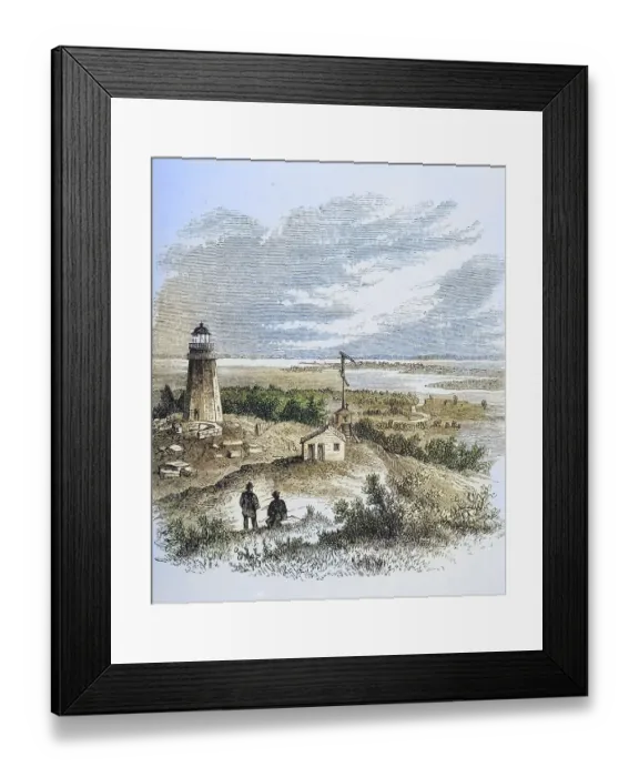 Framed Print : Sandy Hook New Jersey as seen from the lighthouse in the 1870s Framed Print : Sandy Hook New Jersey as seen from the lighthouse in the 1870s