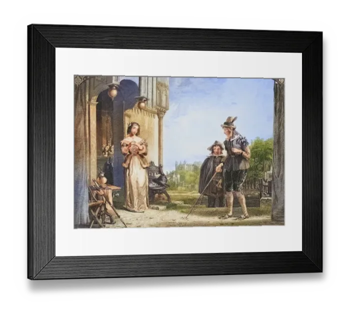 Framed Print : Anne Page and Slender. Scene from The Merry Wives of Windsor by William Shakespeare