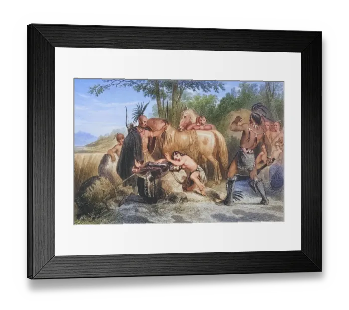 Framed Print : Smith is rescued by Pocahontas 1607 Framed Print : Smith is rescued by Pocahontas 1607