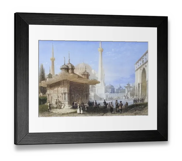 Framed Print : Fountain and Saint Sophia Square Framed Print : Fountain and Saint Sophia Square