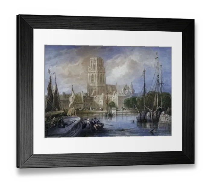 Framed Print : St Lawrence Church, c. 1850, Rotterdam