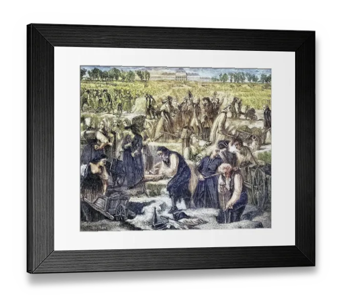 Framed Print : All at work on the Champ de Mars