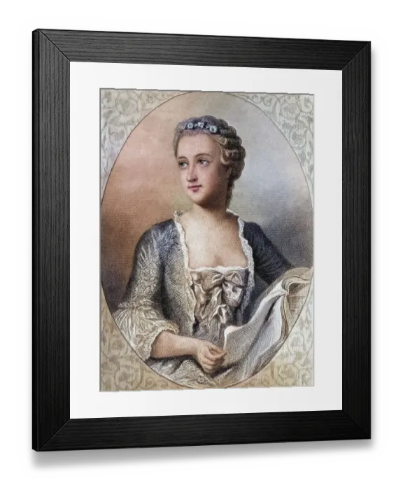 Framed Print : Jeanne-Antoinette Poisson, dame Le Normant d'etiolles