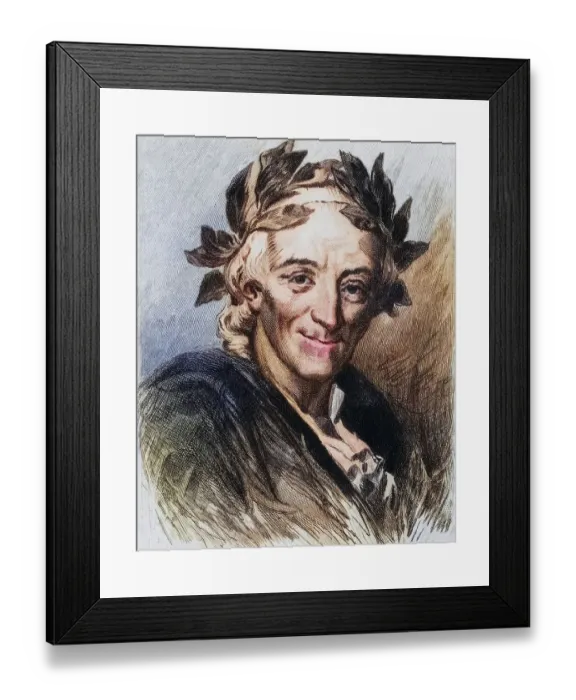 Framed Print : Voltaire, pseudonym of Francois-Marie Arouet