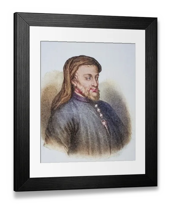Framed Print : Geoffrey Chaucer ca. 13423-1400 English writer