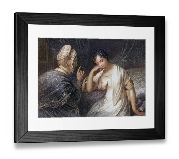 Framed Print : The love letter, engraved by Charles Rolls after a painting by H