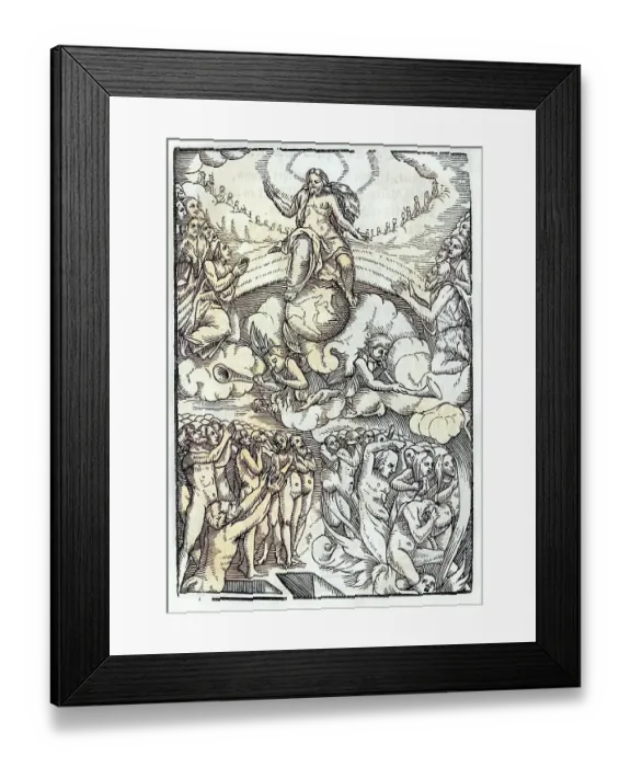 Framed Print : Das Juengste Gericht frei nach Hans Holbein dem Juengeren aus Der Todten Tanz