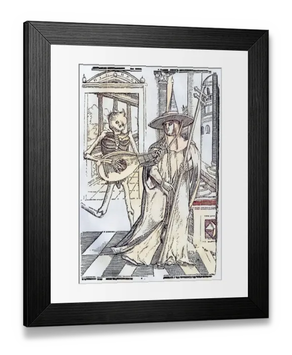 Framed Print : Der Tod kommt zum Kardinal Aus Der Todten Tanz