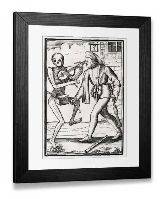 Framed Print : Der Tod kommt zum Musikanten Aus Der Todten Tanz oder Der Totentanz
