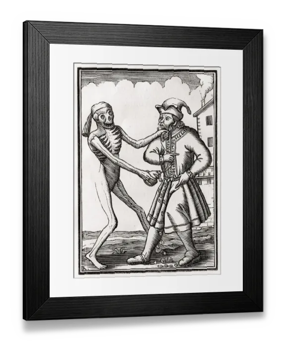 Framed Print : Der Tod kommt zum Juden Aus Der Todten Tanz oder Der Totentanz
