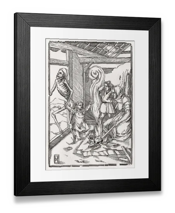 Framed Print : Der Tod holt das Kind nach Hans Holbein dem Juengeren aus Der Todten Tanz