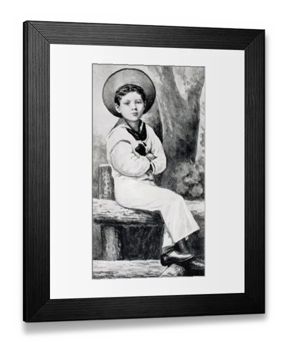 Framed Print : Winston S. Churchill 1874 to 1965 aged five from A Roving Commission by Winston S