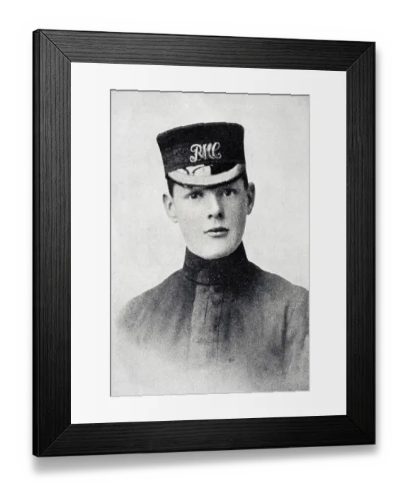 Framed Print : Winston S. Churchill 1874 to 1965 as gentleman cadet from A Roving Commission by Winston S