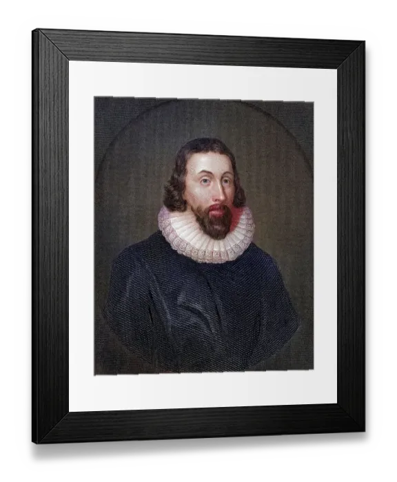 Framed Print : John Winthrop 1587 or 1588 to 1649 English born Puritan who became first Governor of Massachusetts Bay Colony 19th