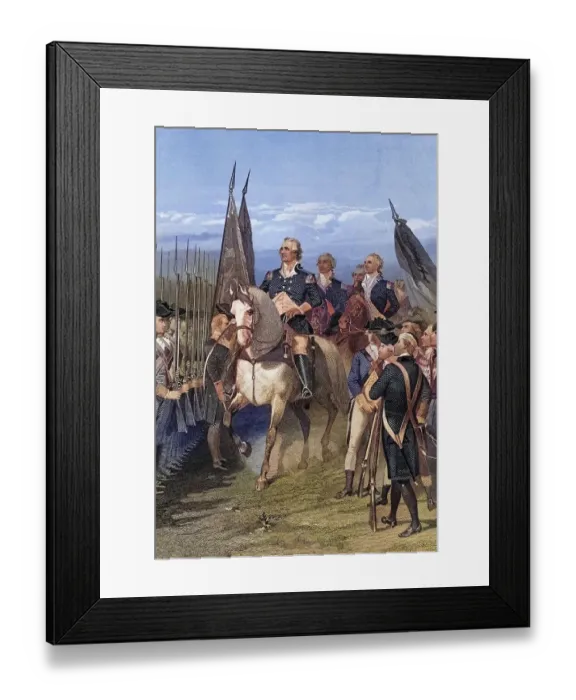 Framed Print : George Washington 1732 to 1799 taking command of the army 1775 After Alonzo Chappel from Life