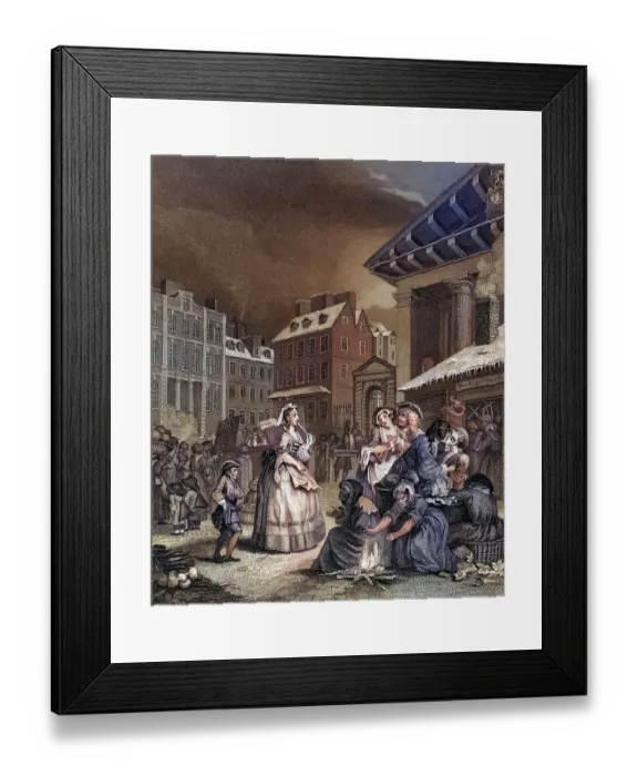 Framed Print : Times of the Day Morning From the original picture by Hogarth from The Works of Hogarth published London 1833