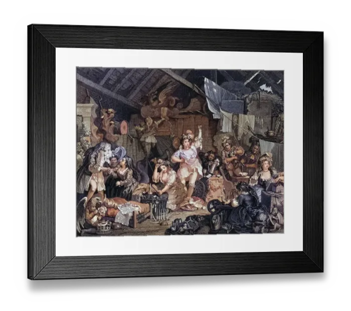 Framed Print : Strollers Rehearsing in a Barn Engraved by G