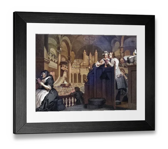 Framed Print : Industry and Idleness The industrious prentice performing the duty of a christian From the original design by Hogarth