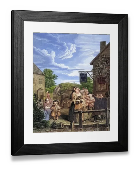 Framed Print : Times of the Day Evening From the original picture by Hogarth from The Works of Hogarth published London 1833 Framed Print : Times of the Day Evening From the original picture by Hogarth from The Works of Hogarth published London 1833