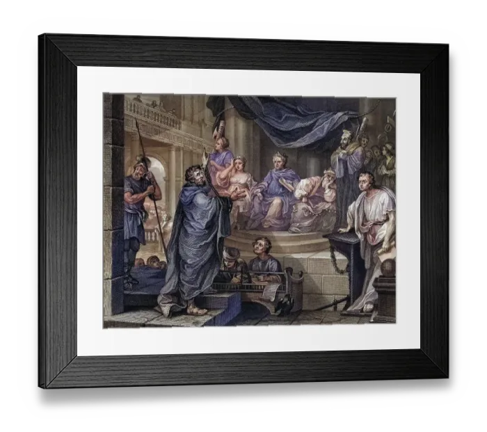 Framed Print : Paul before Felix From the original by Hogarth from The Works of Hogarth published London 1833