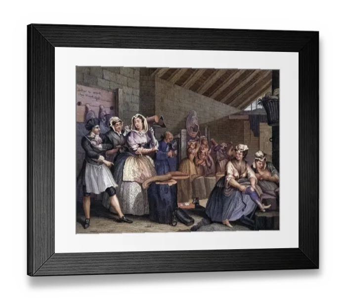 Framed Print : The Harlots Progress Scene in Bridewell From the original pictue by Hogarth from The Works of Hogarth published London