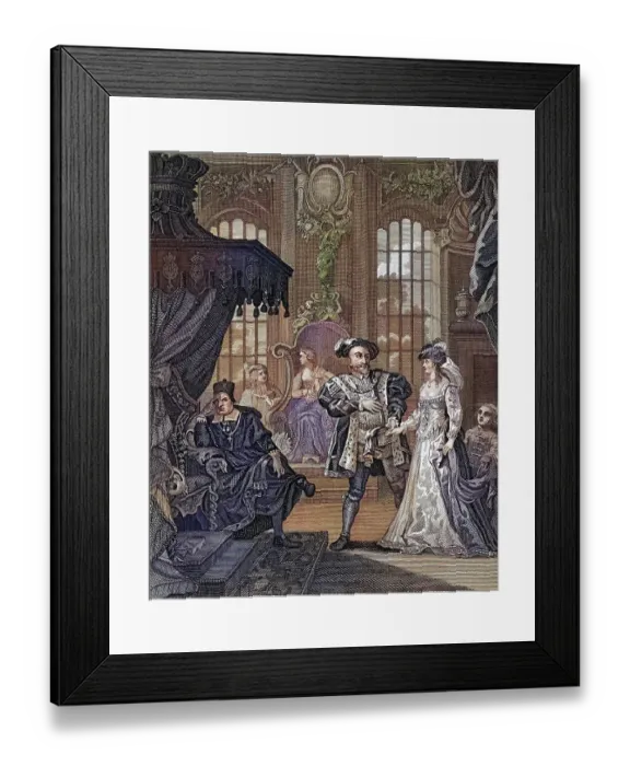 Framed Print : Henry the Eighth and Anna Boleyne Engraved by T Cooke after Hogarth from The Works of Hogarth published London 1833 Framed Print : Henry the Eighth and Anna Boleyne Engraved by T Cooke after Hogarth from The Works of Hogarth published London 1833