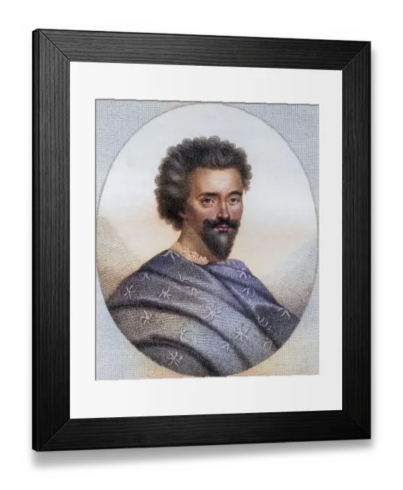 Framed Print : Edward Herbert 1st Baron Herbert of Cherbury and Castle Island 1583-1648 English metaphysical poet
