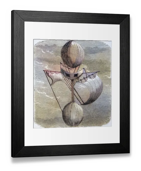 Framed Print : Die Flugmaschine von Lana Francesco Lana Terzi 1631