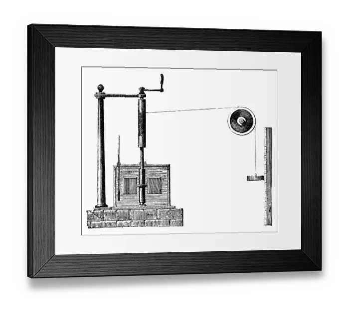 Framed Print : Apparatus developed by James Prescott Joule (1818-89) for determining the mechanical equivalent of heat