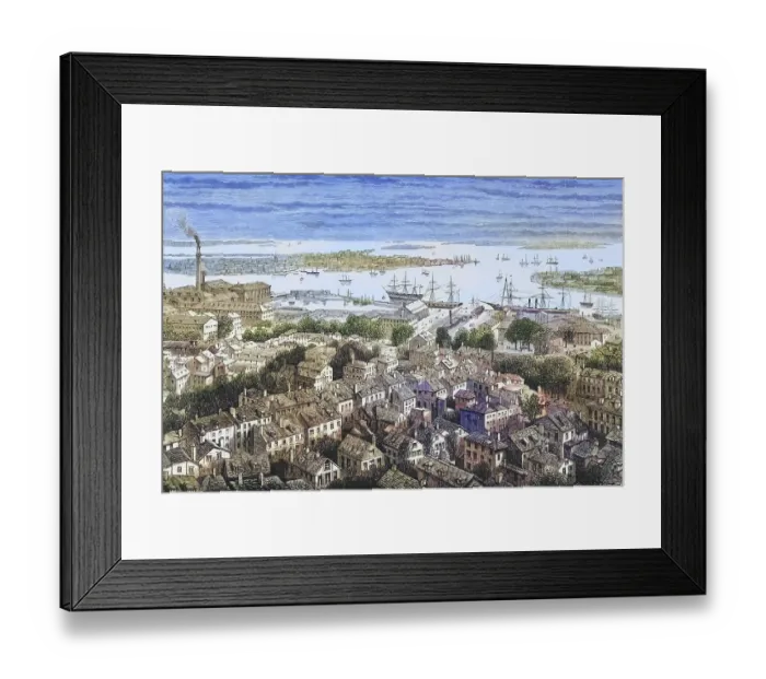 Framed Print : View of Boston Massachusetts from Bunker's Hill in the 1870s