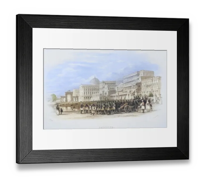 Framed Print : Calcutta, The waterfront around 1829 Framed Print : Calcutta, The waterfront around 1829
