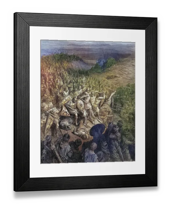 Framed Print : Godfrey's soldiers penetrate the Muslim army during the first crusade in 1096 Framed Print : Godfrey's soldiers penetrate the Muslim army during the first crusade in 1096