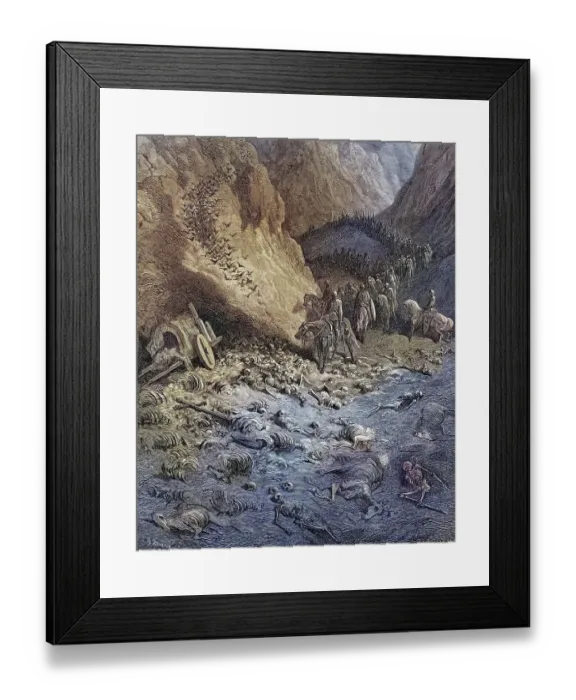Framed Print : The army of the second crusade finds the remains of the soldiers of the first crusade Framed Print : The army of the second crusade finds the remains of the soldiers of the first crusade