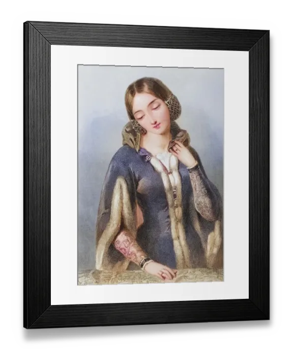 Framed Print : Anne of Bohemia, 1366-1394, Queen of King Richard II of England Engraved by W Framed Print : Anne of Bohemia, 1366-1394, Queen of King Richard II of England Engraved by W