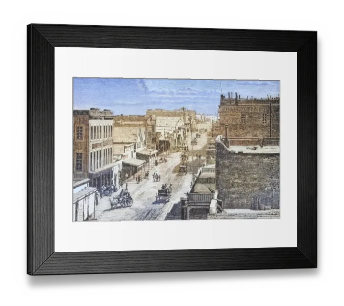Framed Print : Street scene in Virginia City, Nevada in the 1870s