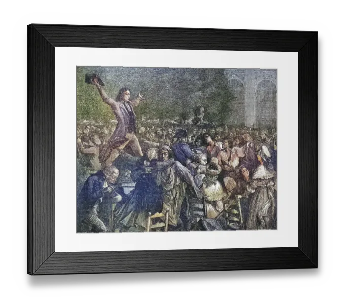 Framed Print : Application in the Palais Royal by Camille Desmoulins
