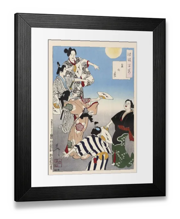 Framed Print : Tsukioka Yoshitoshi (1839 - 9 June 1892) one of the last great masters of the classical Japanese colour woodcut