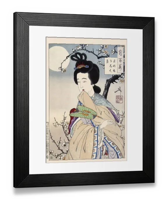 Framed Print : Tsukioka Yoshitoshi (1839 - 9 June 1892) one of the last great masters of the classical Japanese colour woodcut