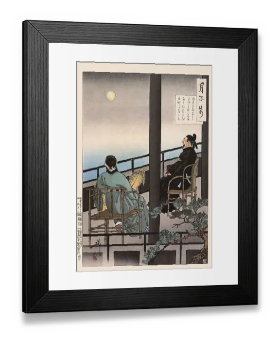 Framed Print : Tsukioka Yoshitoshi (1839 - 9 June 1892) one of the last great masters of the classical Japanese colour woodcut