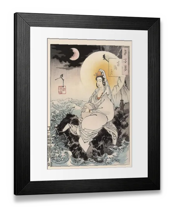 Framed Print : Tsukioka Yoshitoshi (1839 - 9 June 1892) one of the last great masters of the classical Japanese colour woodcut