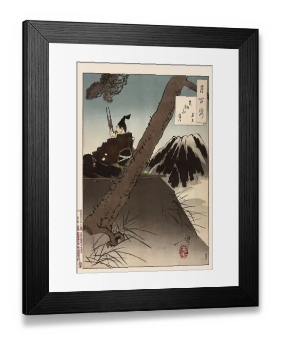 Framed Print : Tsukioka Yoshitoshi (1839 - 9 June 1892) one of the last great masters of the classical Japanese colour woodcut