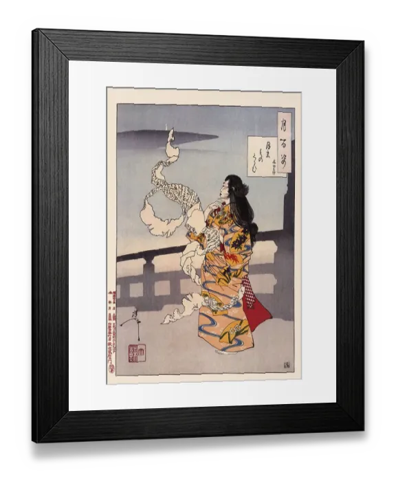Framed Print : Tsukioka Yoshitoshi (1839 - 9 June 1892) one of the last great masters of the classical Japanese colour woodcut