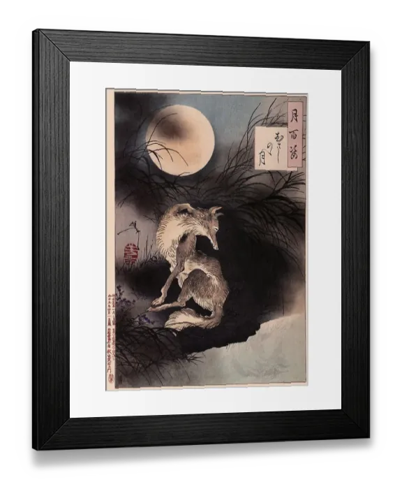 Framed Print : Tsukioka Yoshitoshi (1839 - 9 June 1892) one of the last great masters of the classical Japanese colour woodcut