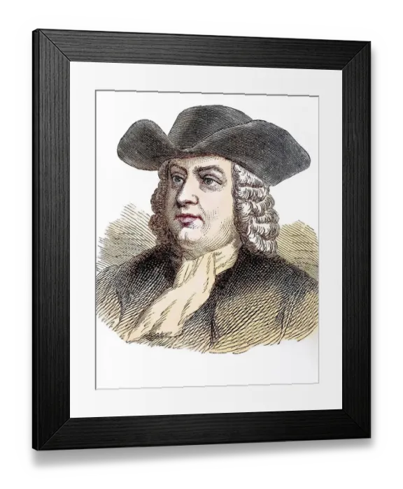 Framed Print : William Penn (born 14 October 1644 in London) Framed Print : William Penn (born 14 October 1644 in London)