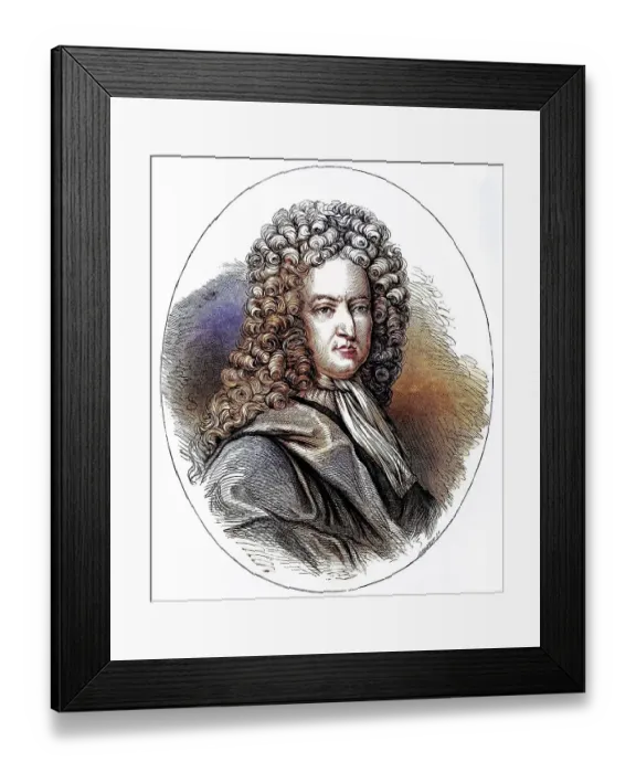 Framed Print : Daniel Defoe (born probably in London in early 1660 as Daniel Foe) Framed Print : Daniel Defoe (born probably in London in early 1660 as Daniel Foe)