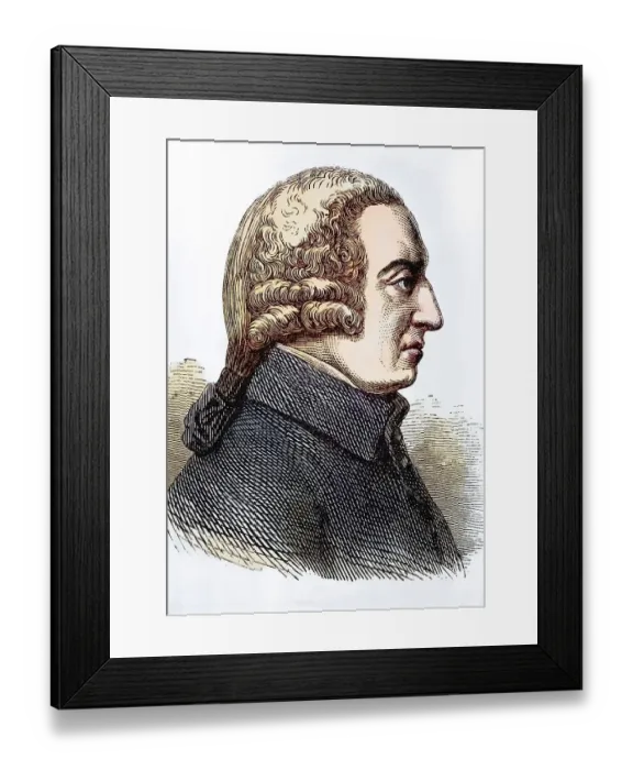 Framed Print : Adam Smith (baptised 16 June 1723 in Kirkcaldy)