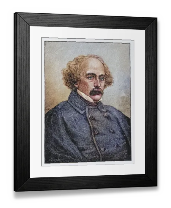 Framed Print : Nathaniel Hawthorne, 1804 to 1864