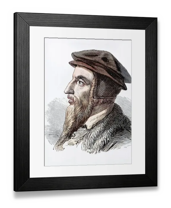 Framed Print : John Calvin, 1509 to 1564, French Protestant theologian of the Reformation