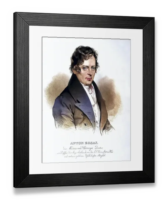 Framed Print : Anton Edler von Rosas, also Antonio Rosas (born 23 December 1791 in Fuenfkirchen)
